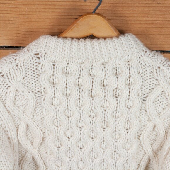 Vintage 80s Eddie Bauer 100% Wool Cable Knit Fisherman Sweater - Women's SM - Picture 7 of 7